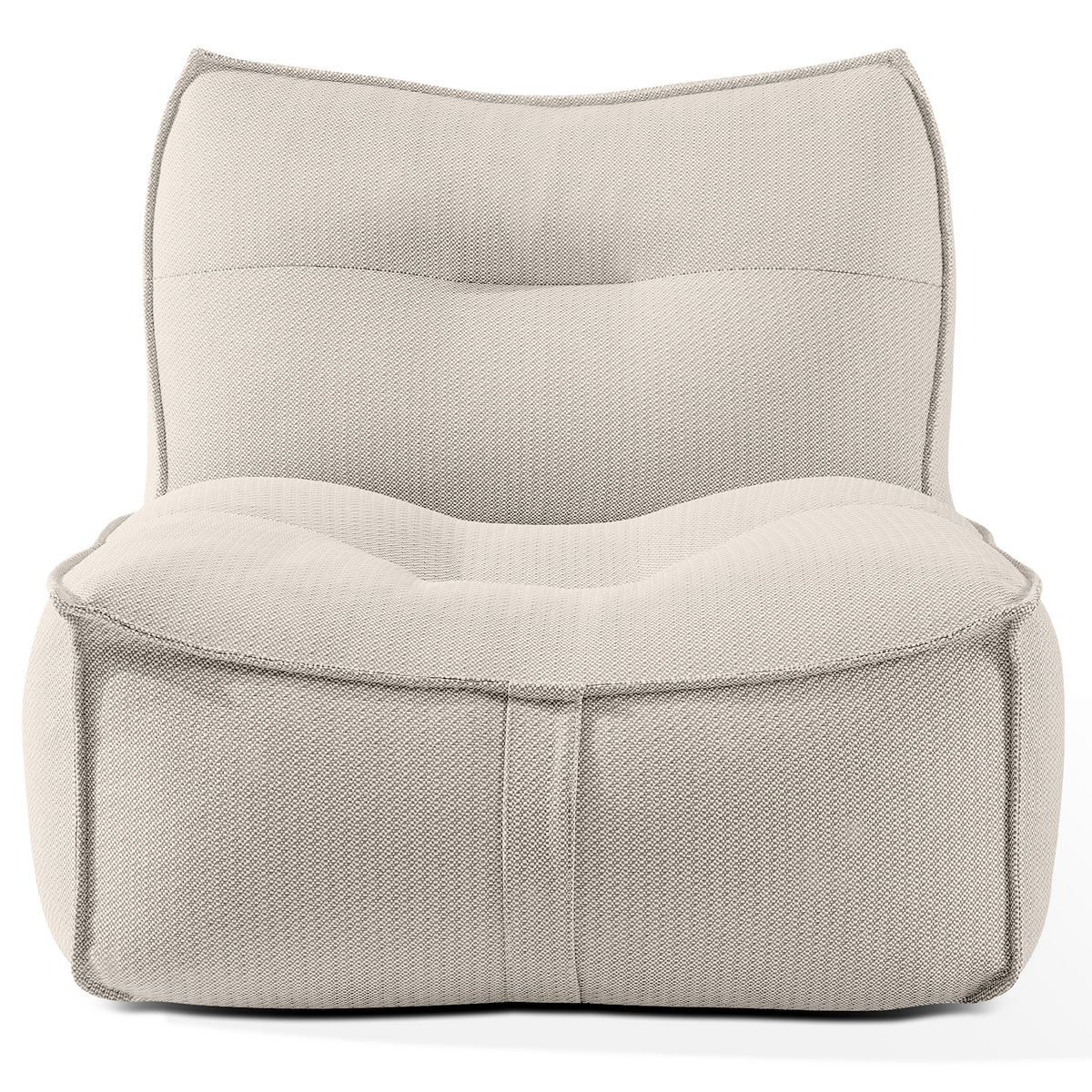 GARTENSESSEL LOVIA Lounge-Sessel, Dunkelbeige/Weiß - Beige, Textil (90/82/106cm) - KONSIMO®