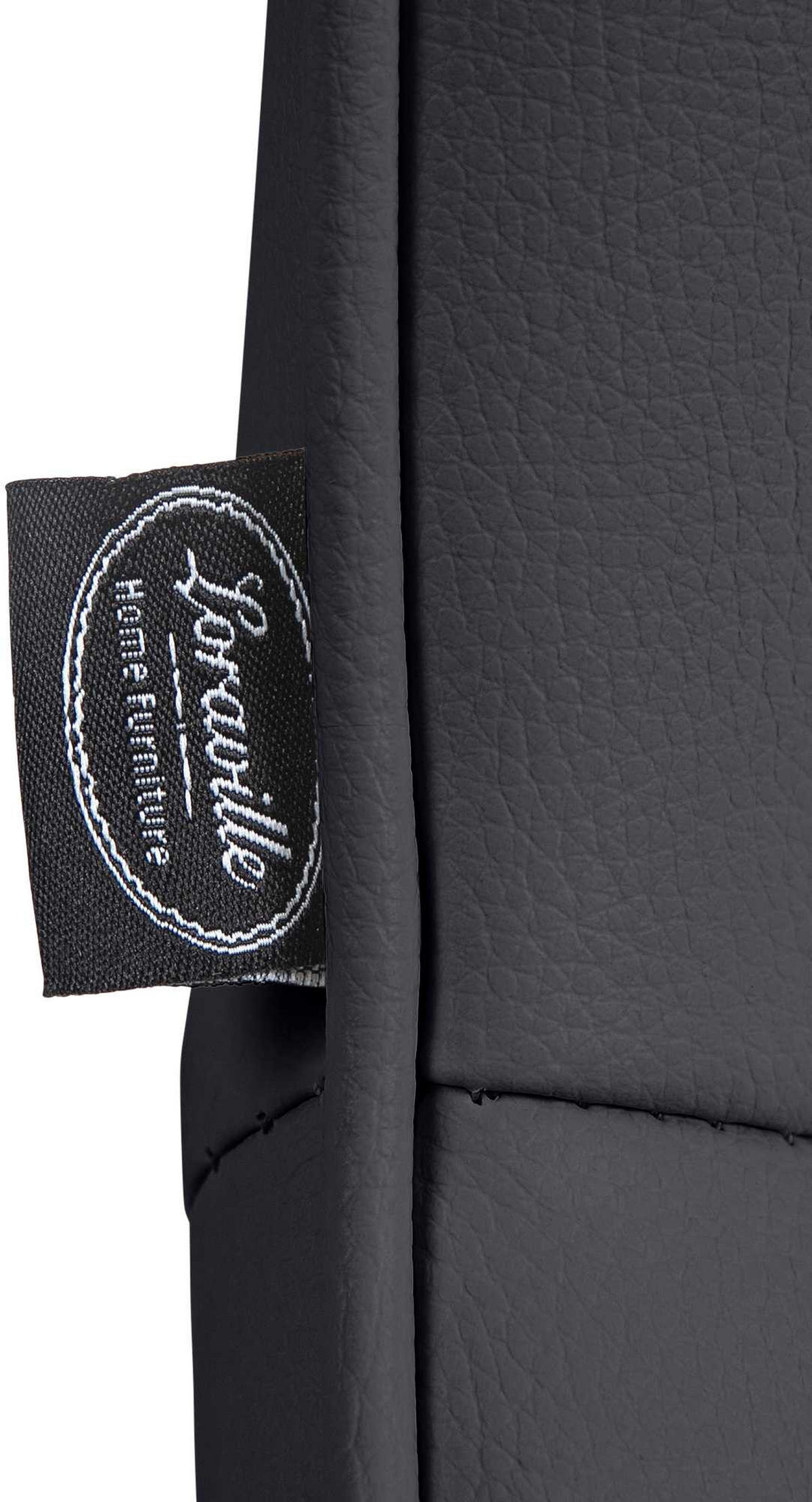 BARHOCKER TAMPA Schwarz Kunstleder Schwarz - Schwarz, Leder/Metall (49/85/51cm) - DELUKE