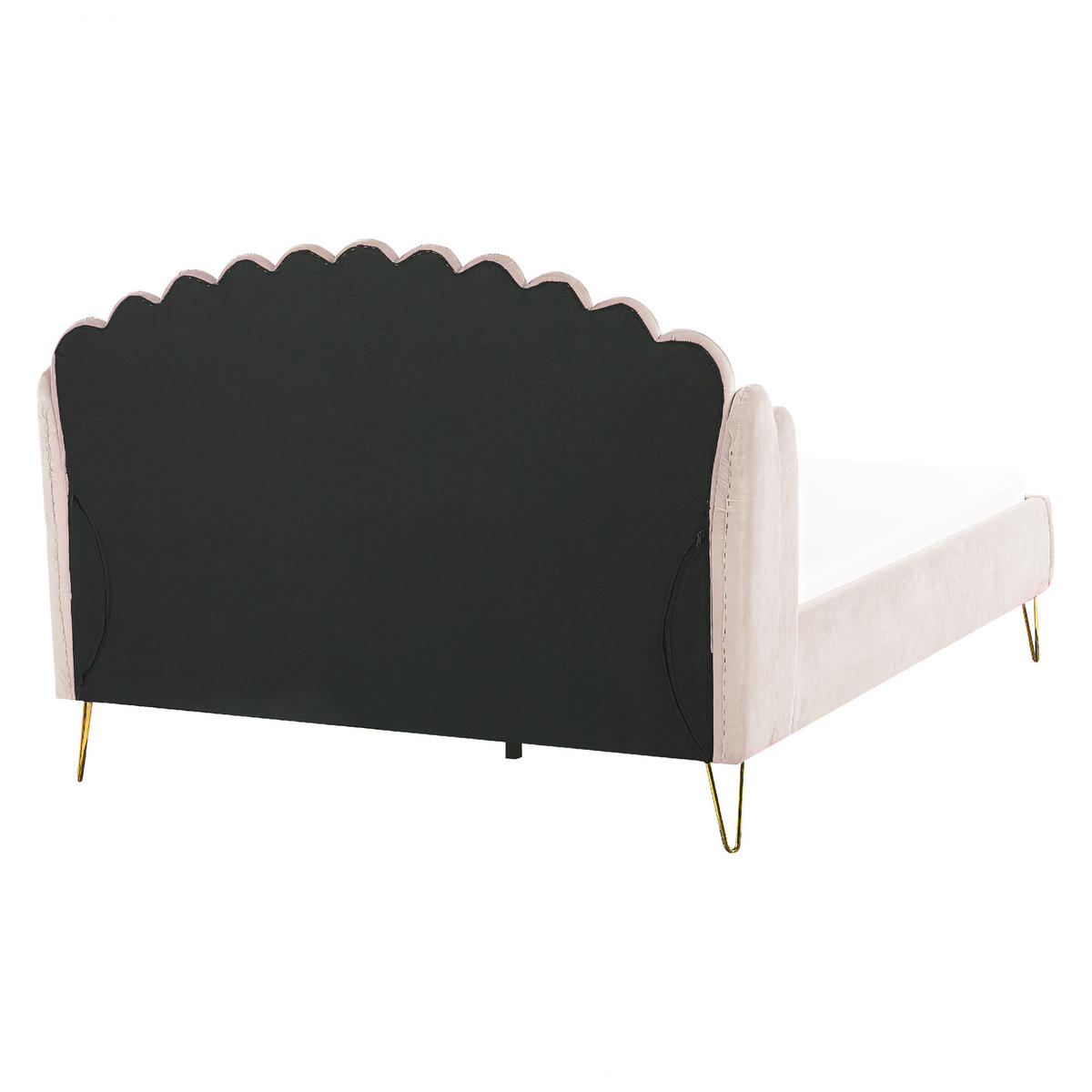 SAMTBETT 160/200cm Helles Beige Ambillou - Beige, Textil (160/200cm) - Beliani