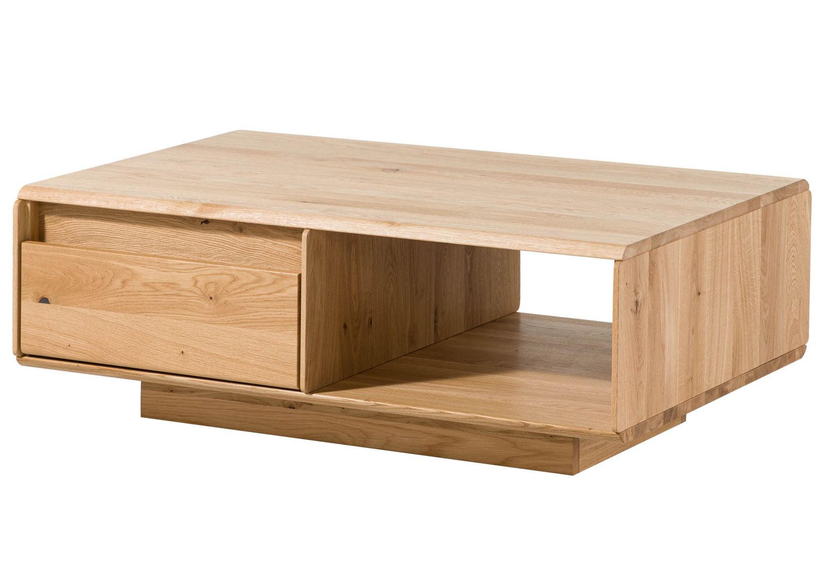 COUCHTISCH Wildeiche 110x70x40 natur geölt CARDIFF #160 - Braun, Holz (110/70/40cm) - Massivmoebel24