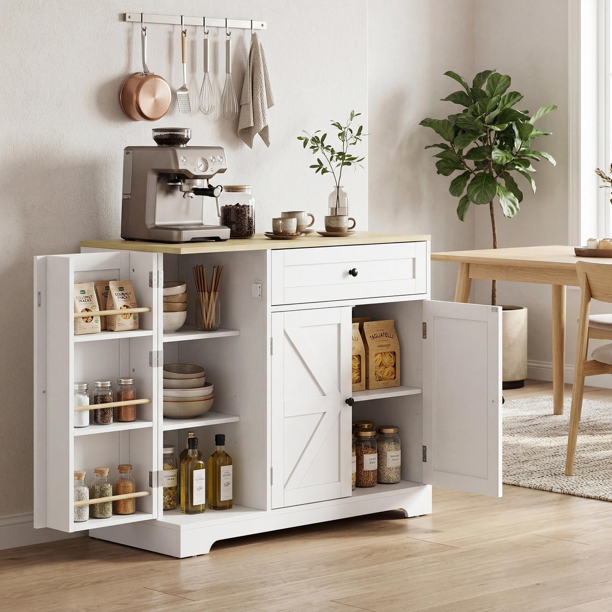 KOMODA MDF bílá - bílá/černá, kov/kompozitní dřevo (40/81/100cm) - HOMCOM