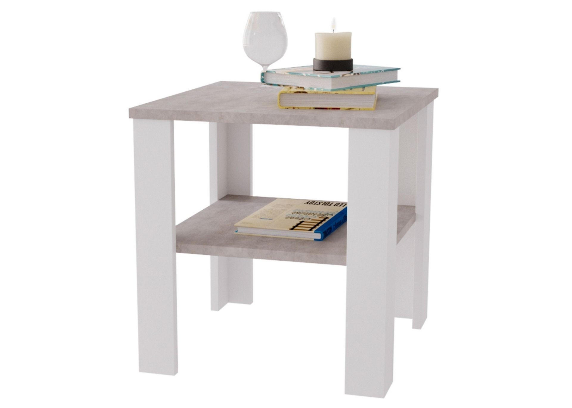 COUCHTISCH Lara53 53/47/53 - Weiß/Grau, Holzwerkstoff (53/53/47cm) - RAUMHIRSCH FURNITURE