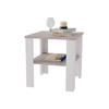 COUCHTISCH Lara53 53/47/53 - Weiß/Grau, Holzwerkstoff (53/53/47cm) - RAUMHIRSCH FURNITURE