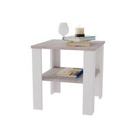 COUCHTISCH Lara53 53/47/53 - Weiß/Grau, Holzwerkstoff (53/53/47cm) - RAUMHIRSCH FURNITURE