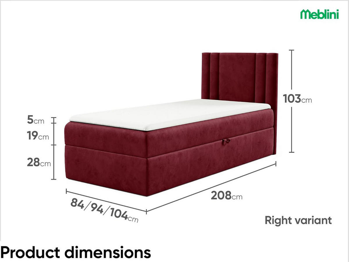 KINDERBETT CARDI - Rot, Holzwerkstoff (84/208cm) - Meblini