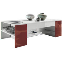 COUCHTISCH Clip Blenden in Bordeaux Hochglanz - Bordeaux, Holzwerkstoff (60/118/37cm) - Vladon