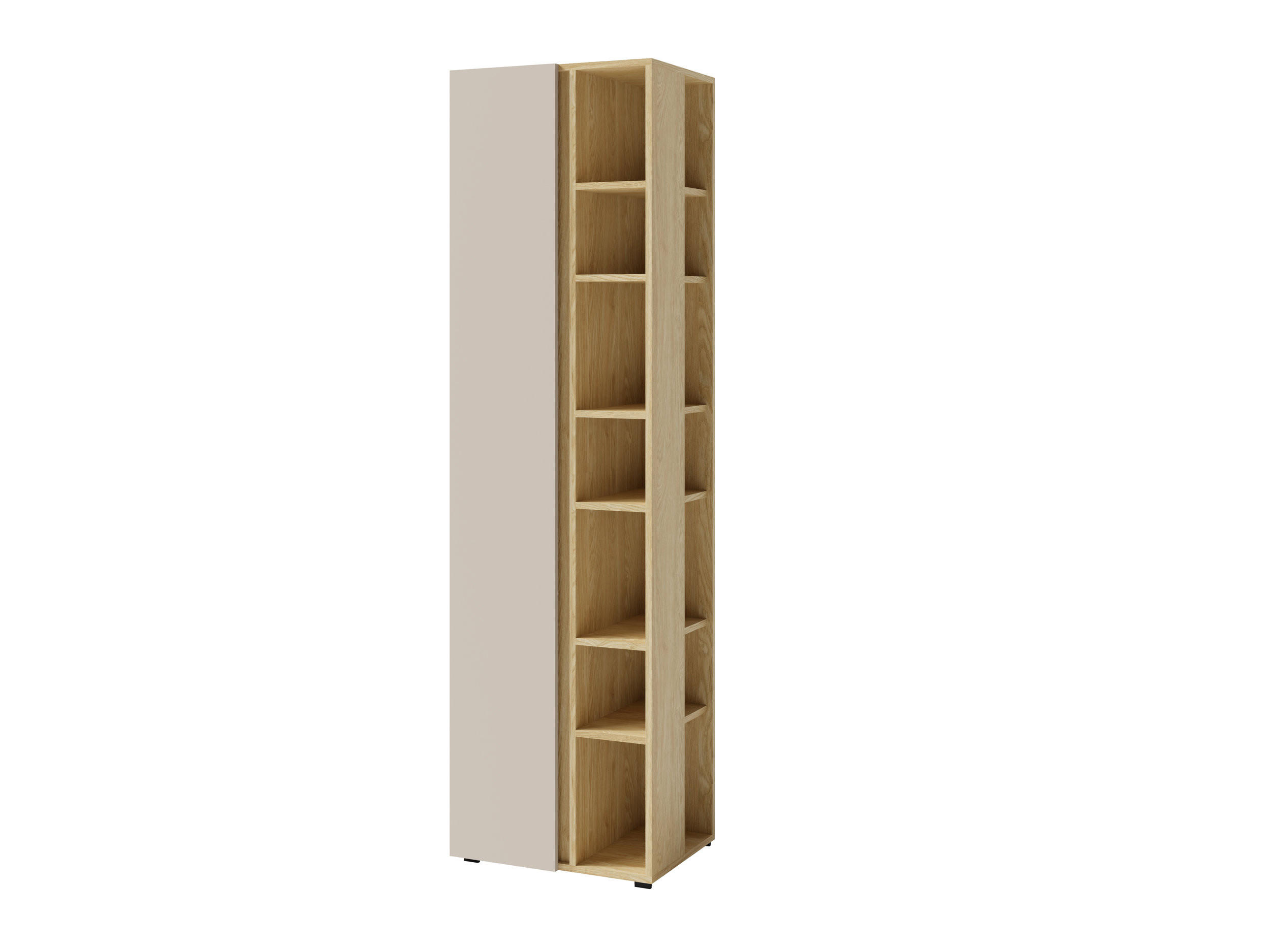BÜCHERREGAL MURO 55x40x195 cm, Regal Beige - Beige, Holzwerkstoff (55/195/40cm) - MASSENO