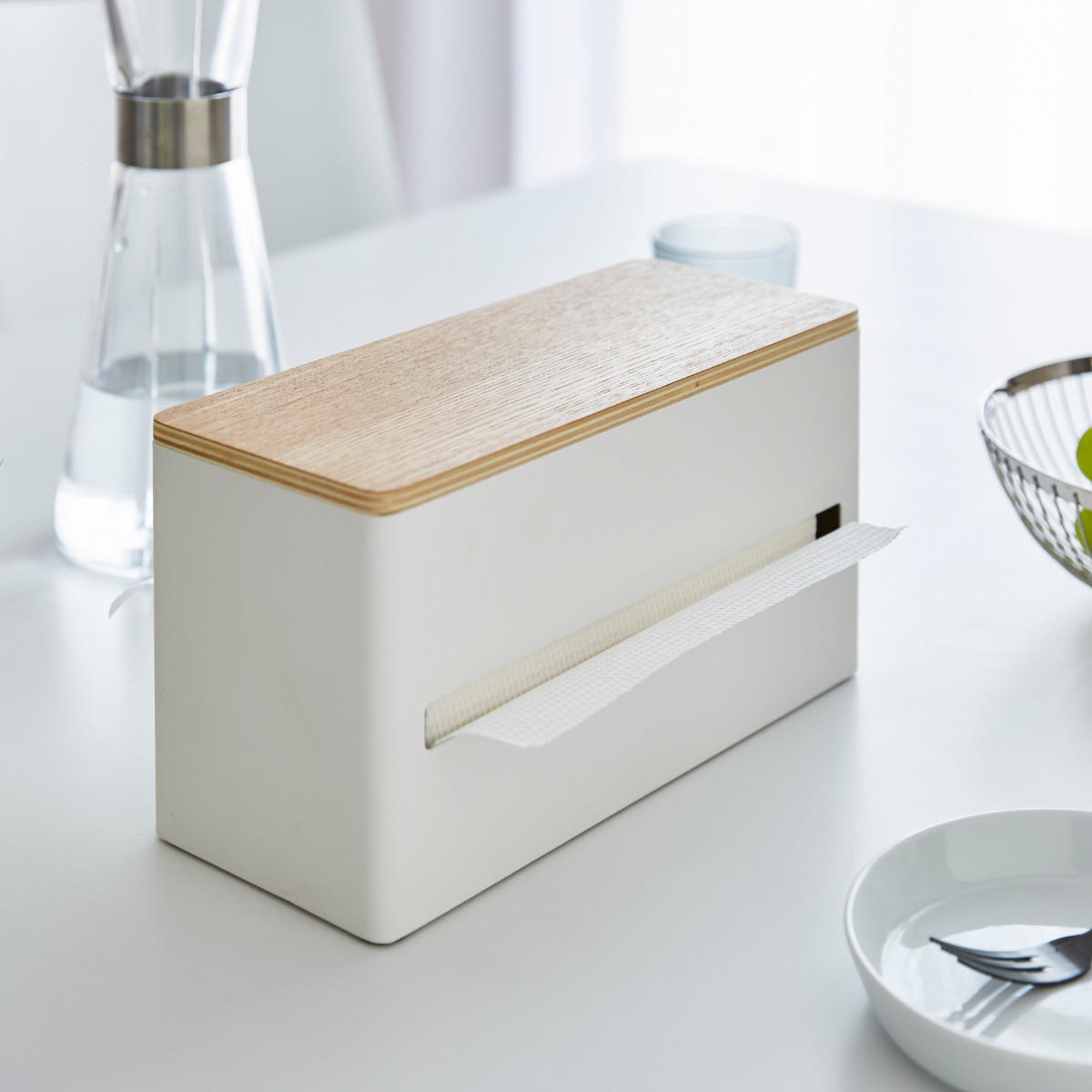 TASCHENTUCHHALTER - rin 26/11/14 cm - Weiß, Metall (26/11/14cm) - Yamazaki