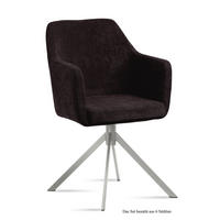 ARMLEHNSTUHL (6er-Set) Dorrie 57x87x60 Edelstahl/Espresso - Edelstahlfarben/Dunkelbraun, Kunststoff (60/87/57cm) - 58aufmkessel