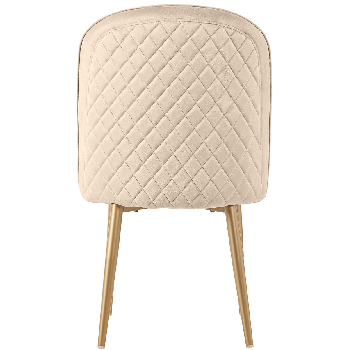 ESSZIMMERSTUHL mit Samtbezug ca. 45,5 x 62 x 87,5 cm Beige 4er-Set - Beige, Metall (62/87.5/45.7cm) - Meubliv