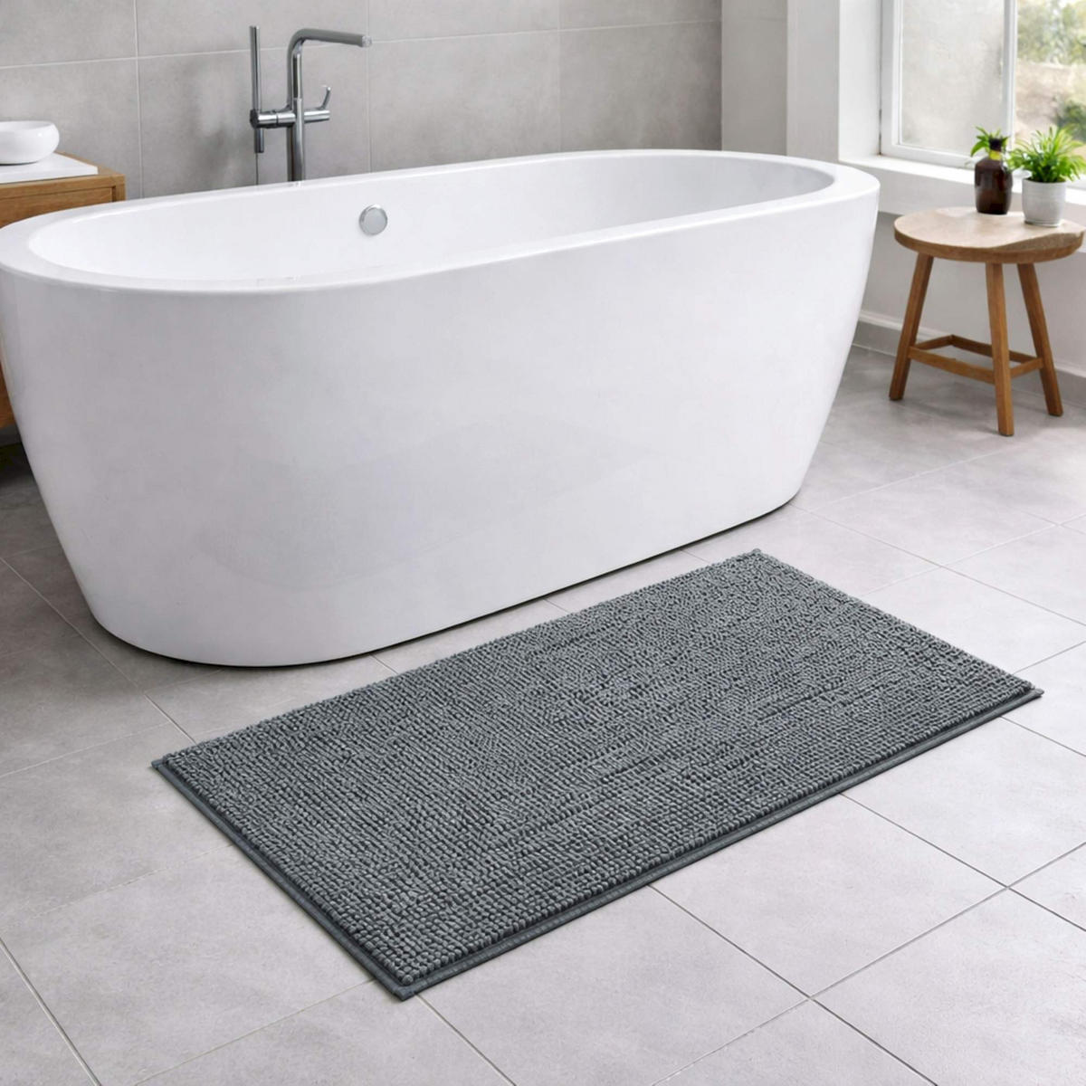 BADEMATTE PARIS - Grau, Textil (70/120cm) - WohnDirect