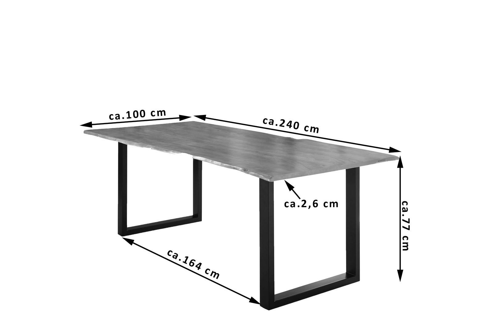 Thumbnail - SAM Esstisch, Braun, Holz, Echtholz,Akazie, Rechteckig,Quadratisch, U-Form, 240x77x100 cm, Esszimmer, Tische, Esstische