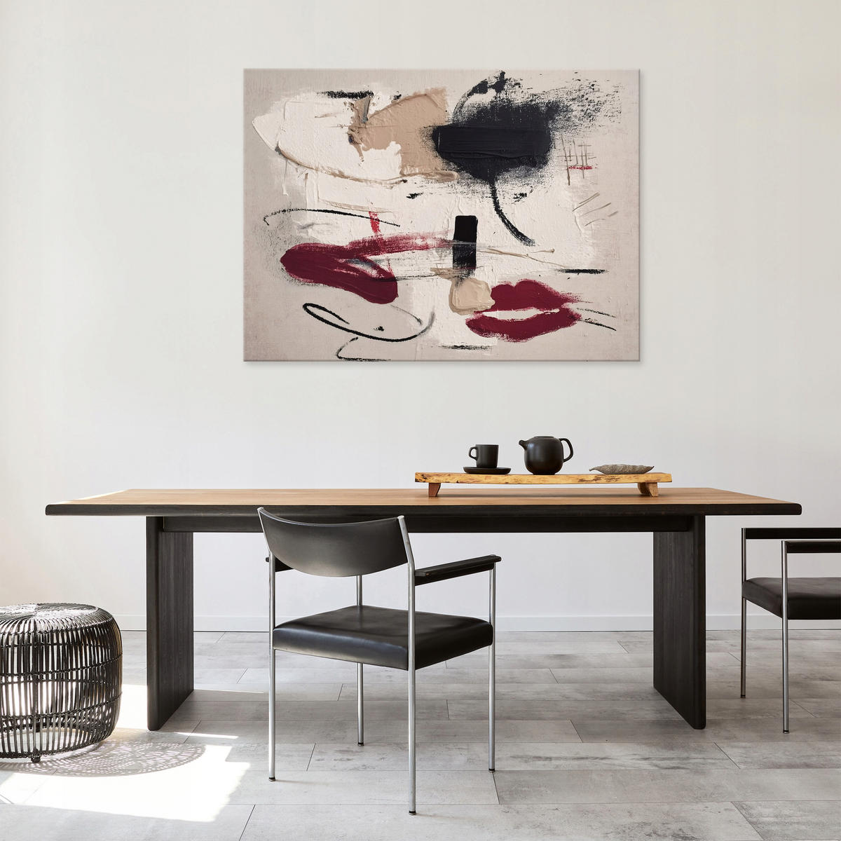 LEINWANDBILD Abstrakt Morceau Beige 60x40 cm - Multicolor, Holzwerkstoff (60/40cm) - Wallarena