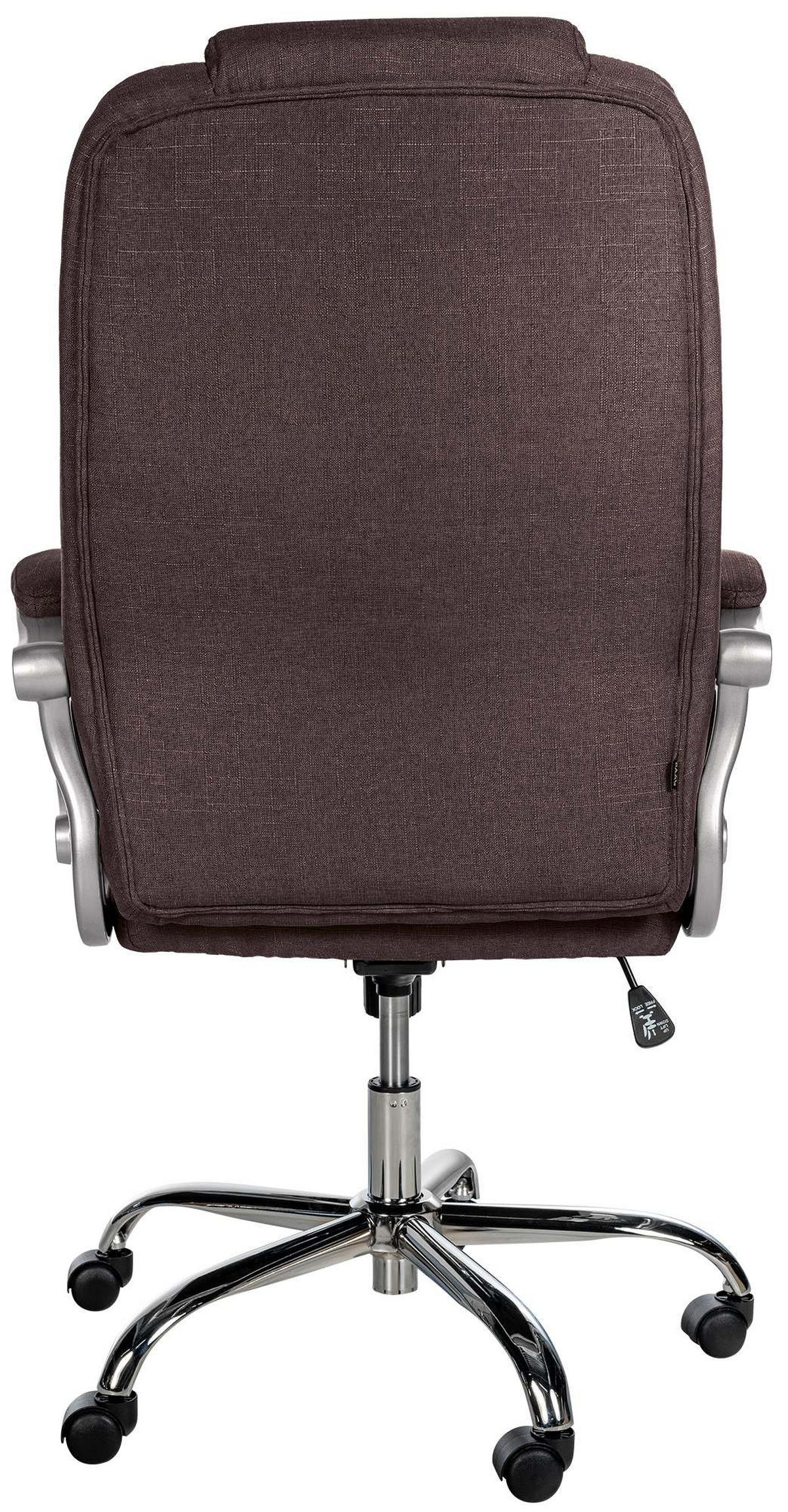 CHEFSESSEL Stoff braun - Chromfarben/Braun, Textil/Metall (66/113/70cm) - CLP
