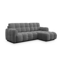 ECKSOFA MELLOW 3-Sitzer, grau - Schwarz/Grau, Holz/Textil (232/156cm) - Courtois Laville