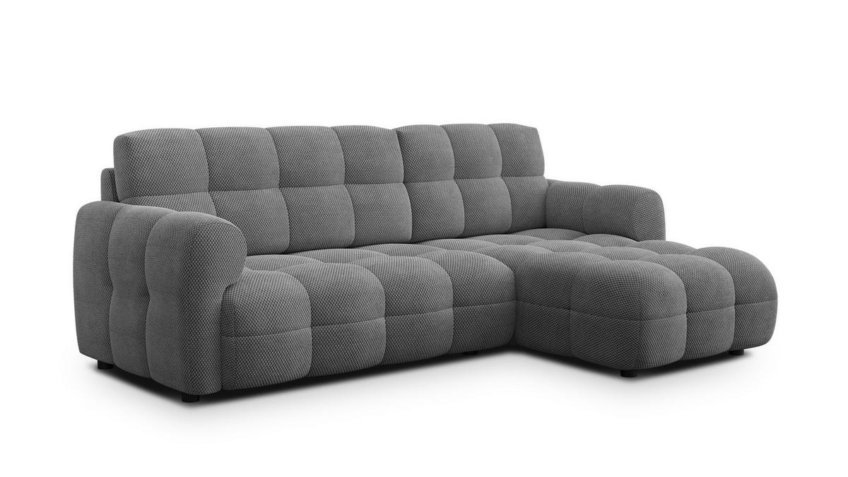 ECKSOFA MELLOW 3-Sitzer, grau - Schwarz/Grau, Holz/Textil (232/156cm) - Courtois Laville