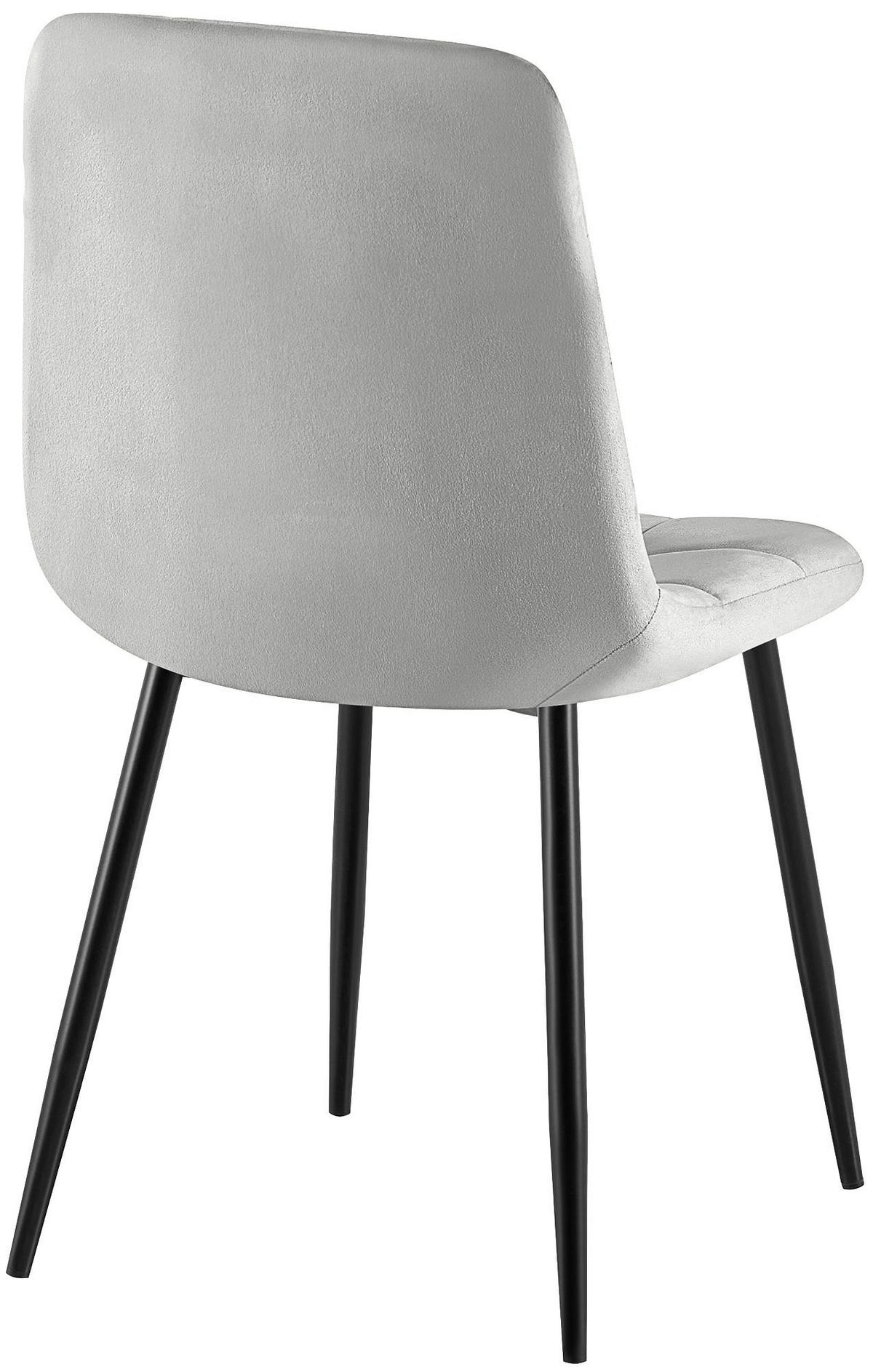 STUHL Samt Grau - Schwarz/Grau, Textil/Metall (45/84/55cm) - CLP