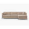 ECKSOFA ausklappbar rechts Gloria aus Samt beige 4 Sitzplätze - Beige, Textil (260/170cm) - Micadoni