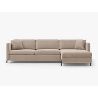 ECKSOFA ausklappbar rechts Gloria aus Samt beige 4 Sitzplätze - Beige, Textil (260/170cm) - Micadoni