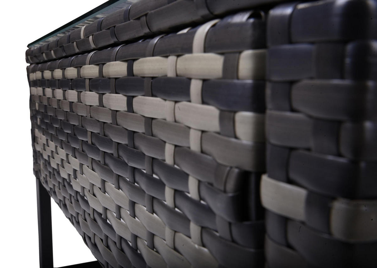 GARTENLOUNGESET Linz Gartenmöbel - Schwarz, Kunststoff - DELUKE