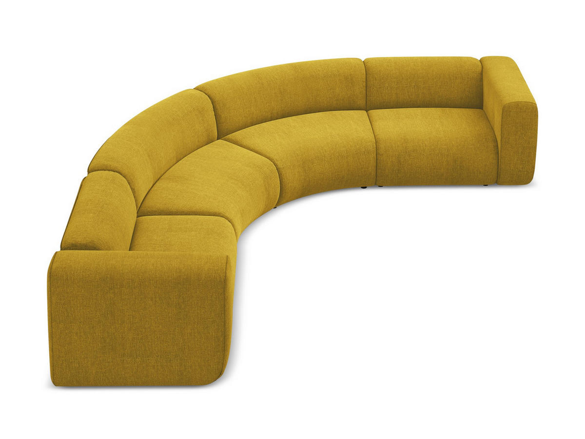 ECKSOFA Chenille Stoff Gelb - Currygelb/Gelb, Kunststoff/Textil (318/318cm) - Makamii