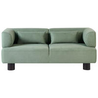 2-SITZER-SOFA Hellgrün Movik - Dunkelbraun, Textil (183/74/90cm) - Beliani