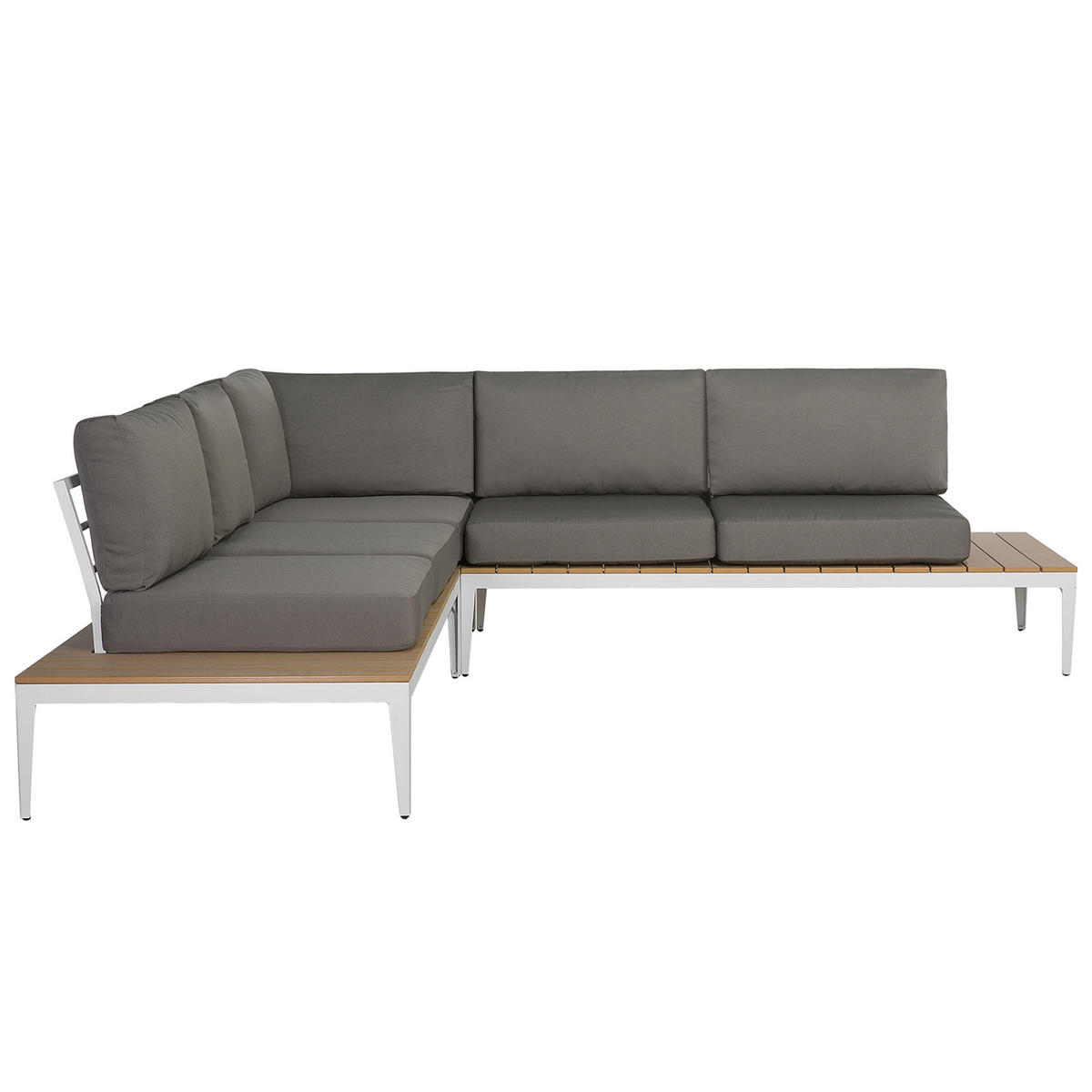 LOUNGE-SET 4-Sitzer grau Positano - Grau, Holzwerkstoff - Beliani