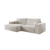 ECKSOFA NEPTUN 255/148 in Cord Creme links - Creme, Holz/Holzwerkstoff (255/148cm) - Deine Möbel 24