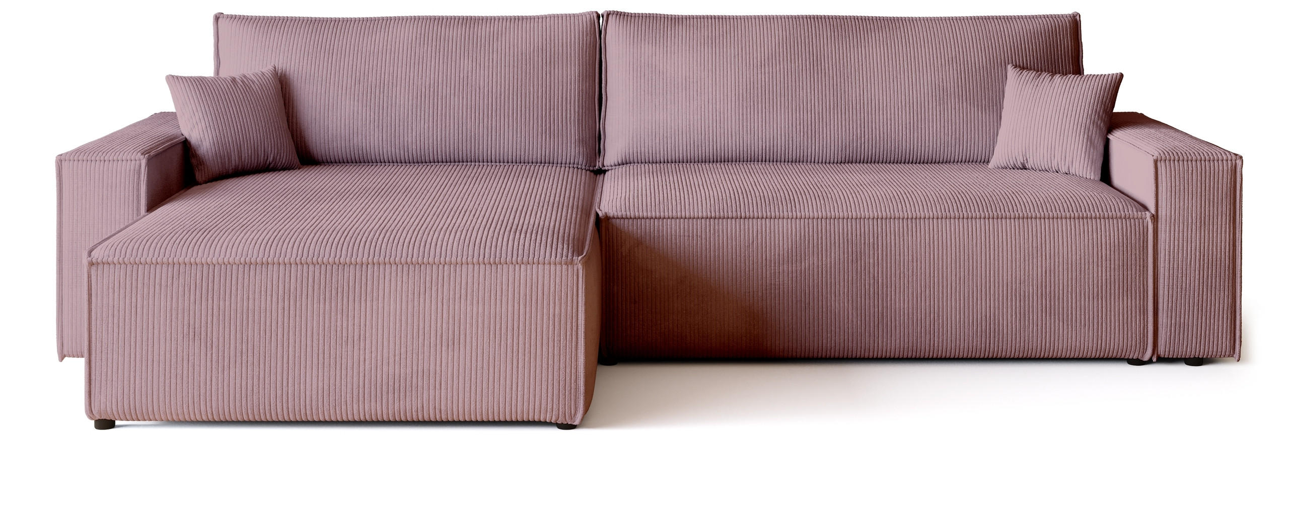 ECKSOFA ADI XL mit Schlaffunktion Puderrosa Cord - Rosa, Textil (272/143cm) - Bromarkt