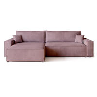 ECKSOFA ADI XL mit Schlaffunktion Puderrosa Cord - Rosa, Textil (272/143cm) - Bromarkt