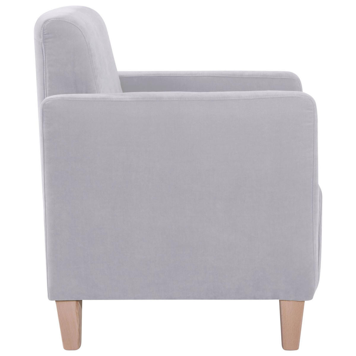 SESSEL Karol Bezug Veloursstoff Buche natur / silber - Grau, Kunststoff (71/81/70cm) - 58aufmkessel