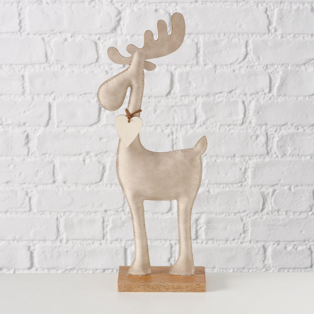 RENTIERFIGUR Booner 17/5/34 cm - Weiß, Holzwerkstoff (5/34/17cm) - Boltze Home