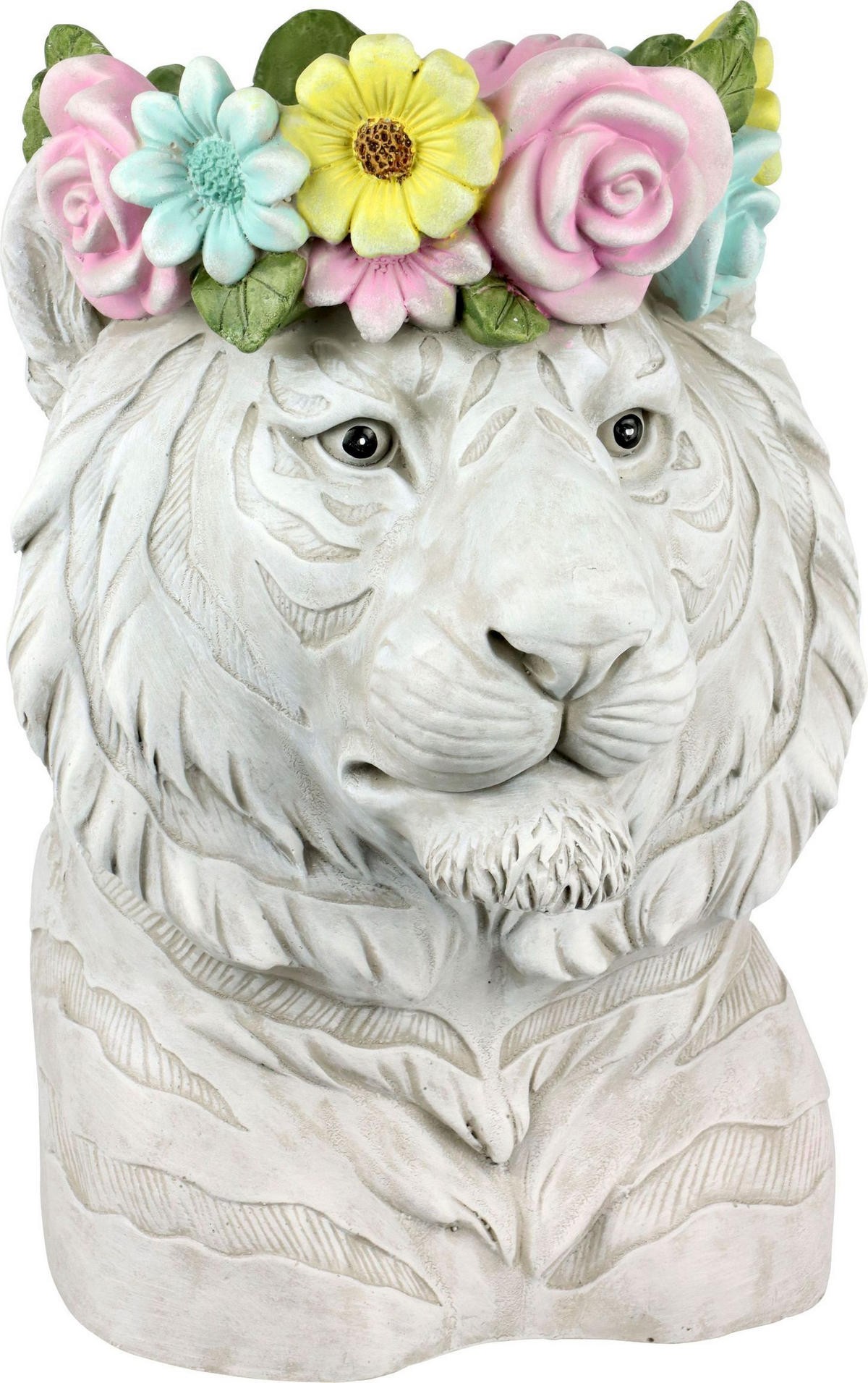PFLANZTOPF Hippie Tiger - Weiß, Kunststoff (30/39/25cm) - FURNARO