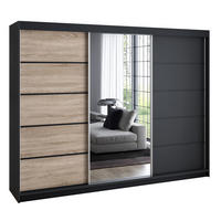 SCHWEBETÜRENSCHRANK 200 cm VILANO 2 Farbe: Schwarz, Sonoma, Schwarz - Schwarz/Braun, Holzwerkstoff (200/215/59.5cm) - A&J MöbelLand