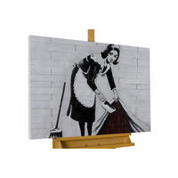 ACRYLBILD HANDGEMALT 100/75 cm - Schwarz/Braun, Holz/Textil (1.8/75cm) - KUNSTLOFT