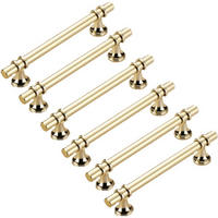 KÜCHENSCHRANKGRIFF 6er-Set Gold 128 mm Zink-Aluminiumlegierung Schublade - Goldfarben, Metall (1.2/3.2/12.8cm) - MCBOSON