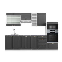 KÜCHENZEILE Fame-Line Anthrazit-Gold/Weiß 280 cm , AP Anthrazit - Anthrazit/Weiß, Holzwerkstoff (280/81.6/60cm) - Vicco