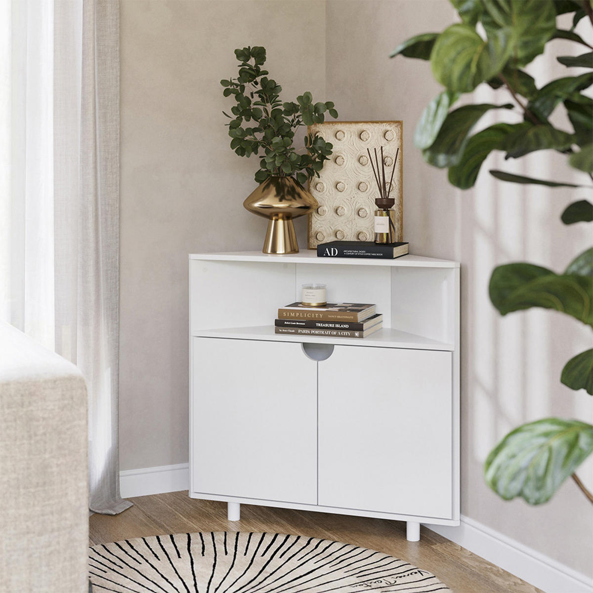 KREDENC Inaro Bílá - bílá, kompozitní dřevo (79/76/27.2cm) - Vicco