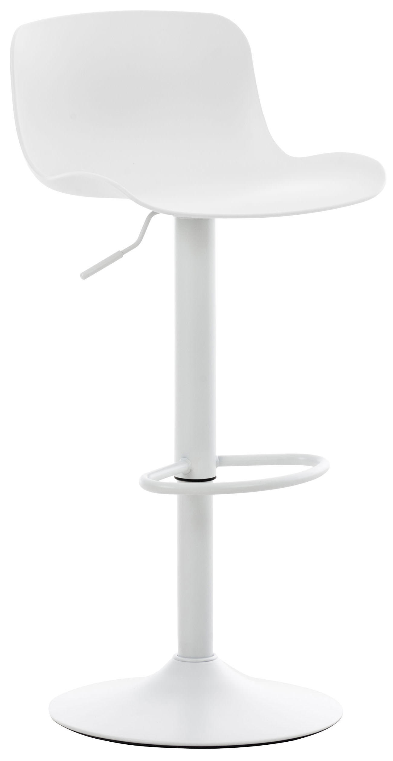 BARHOCKER höhenverstellbar Weiß KUSI Kunststoff 81-102x44x45 cm - Weiß, Kunststoff/Metall (44/81/44cm) - DELUKE