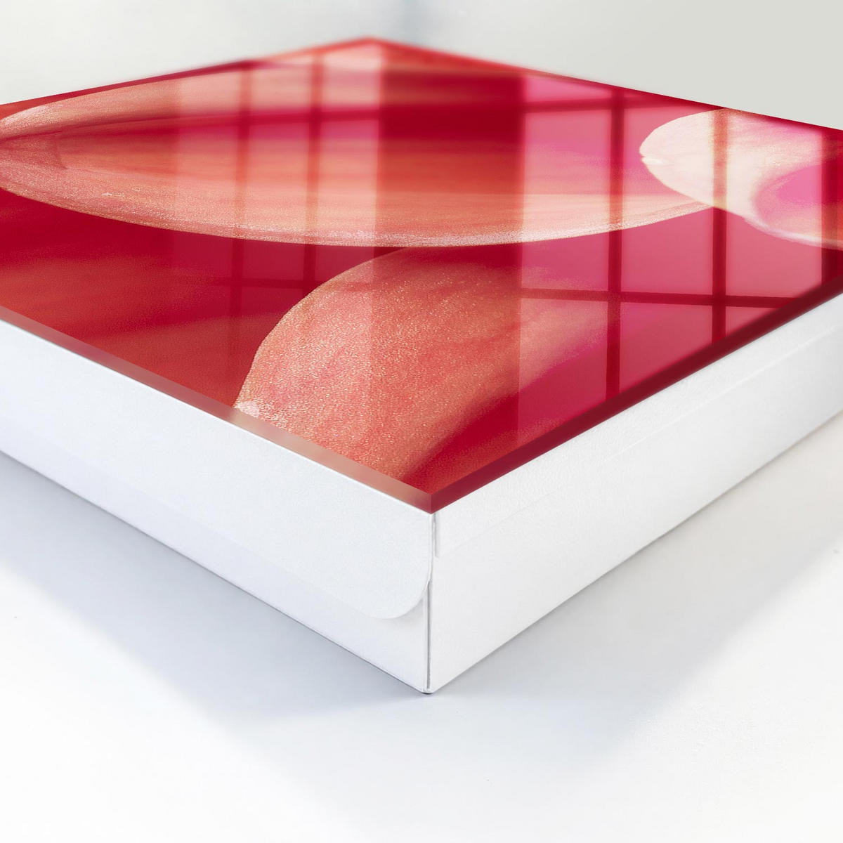 SCHLÜSSELBOX Weiß 30x30 cm – Türöffnung nach rechts - Florale Intimität - Rot, Metall (30/30/5cm) - TULUP