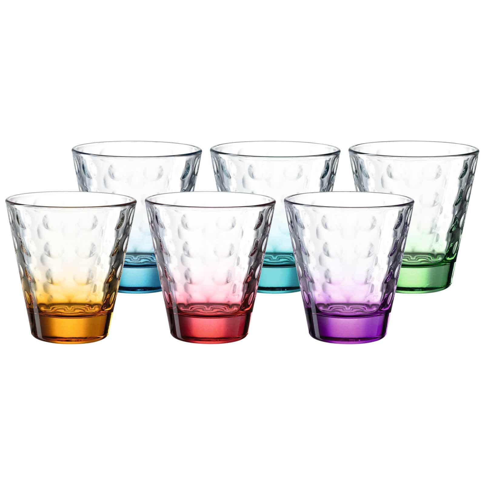 TRINKGLÄSER Optic bunt 215 ml 6er Set - Multicolor, Glas (0.215L) - Leonardo Living