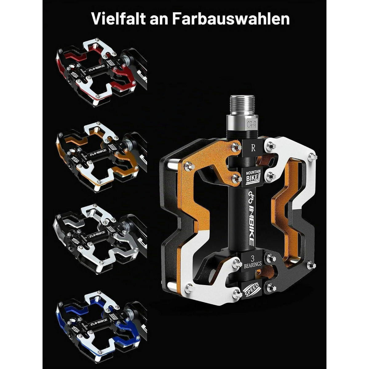 FAHRRADPEDALE Aluminiumlegierung Rot Silber Blau Gelb Gold Schwarz - Multicolor, Metall (10.5/1.5/11.5cm)