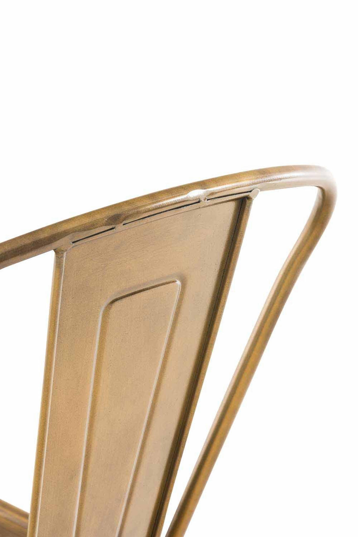 BARHOCKER Metall gold - Eukalyptusholzfarben/Goldfarben, Metall (44/115/52cm) - CLP