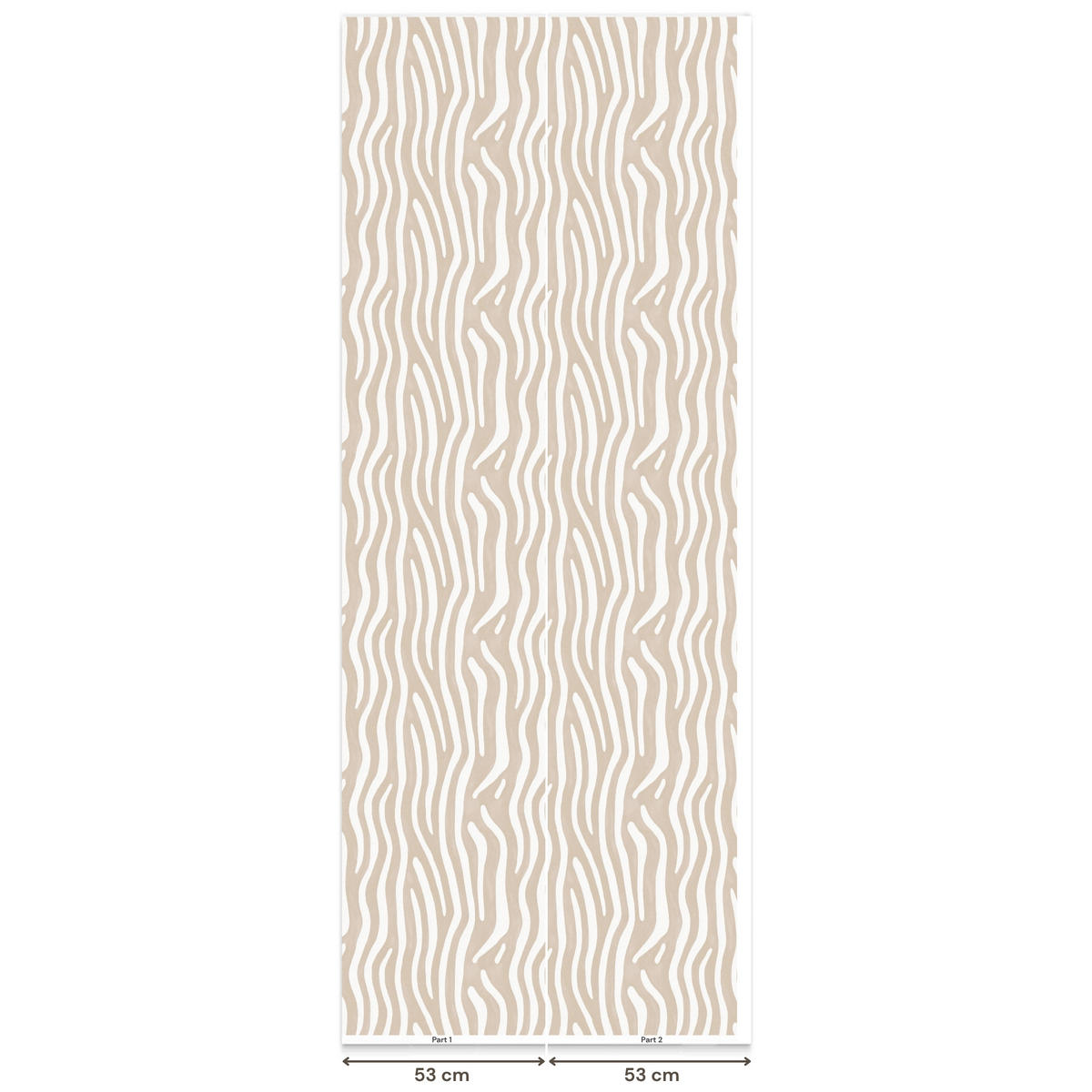 TAPETE - Abstrakt - Zebra - Beige - 100x240 cm - Beige, Papier (100/240cm) - OnlyWow
