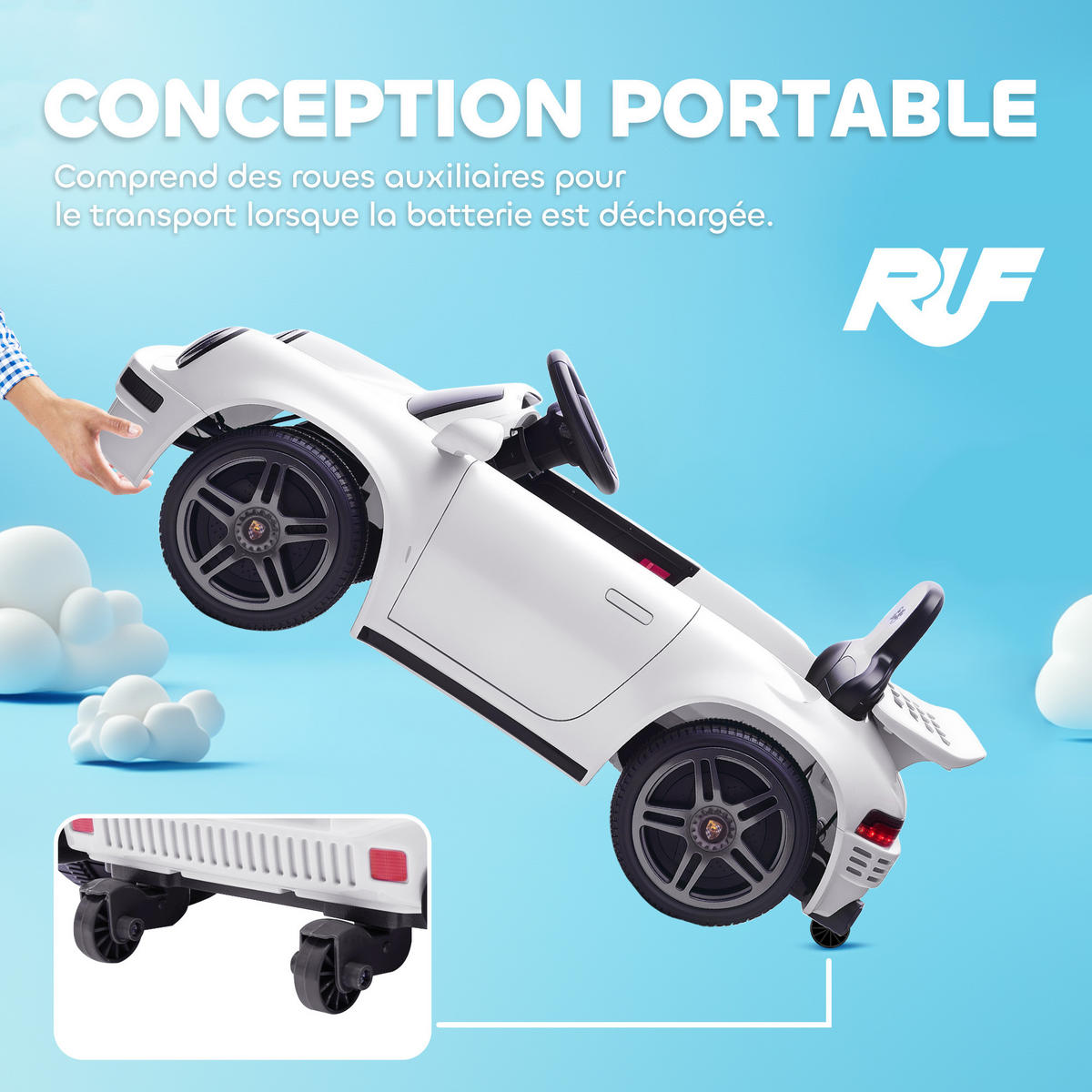 ELEKTRO-KINDERAUTO DE-13074 Fernbedienung Weiß - Weiß, Kunststoff (103/55/44cm) - ComfortXL