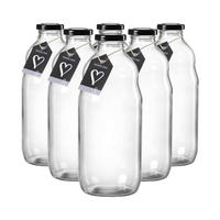 MILCHFLASCHEN Mara transparent 1 l 6er Set - Transparent, Glas (9/23/9cm) - Ritzenhoff Breker