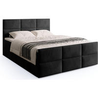 BOXSPRINGBETT Boston Duo Mit Bettkasten, Topper und Matratze Schwarz Kronos 07 180x200 cm - Schwarz, Textil (180/200cm) - Bromarkt