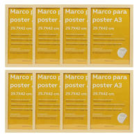 RAHMEN Set mit 8 aus MDF und Acrylglas Schutz und Aussteller für Fotografien, Bilder, Poster, Gemälde, Dekoration für Haus Farbe Hellholz A3 - Beige, Holz (29.7/3/42cm) - Nacnic