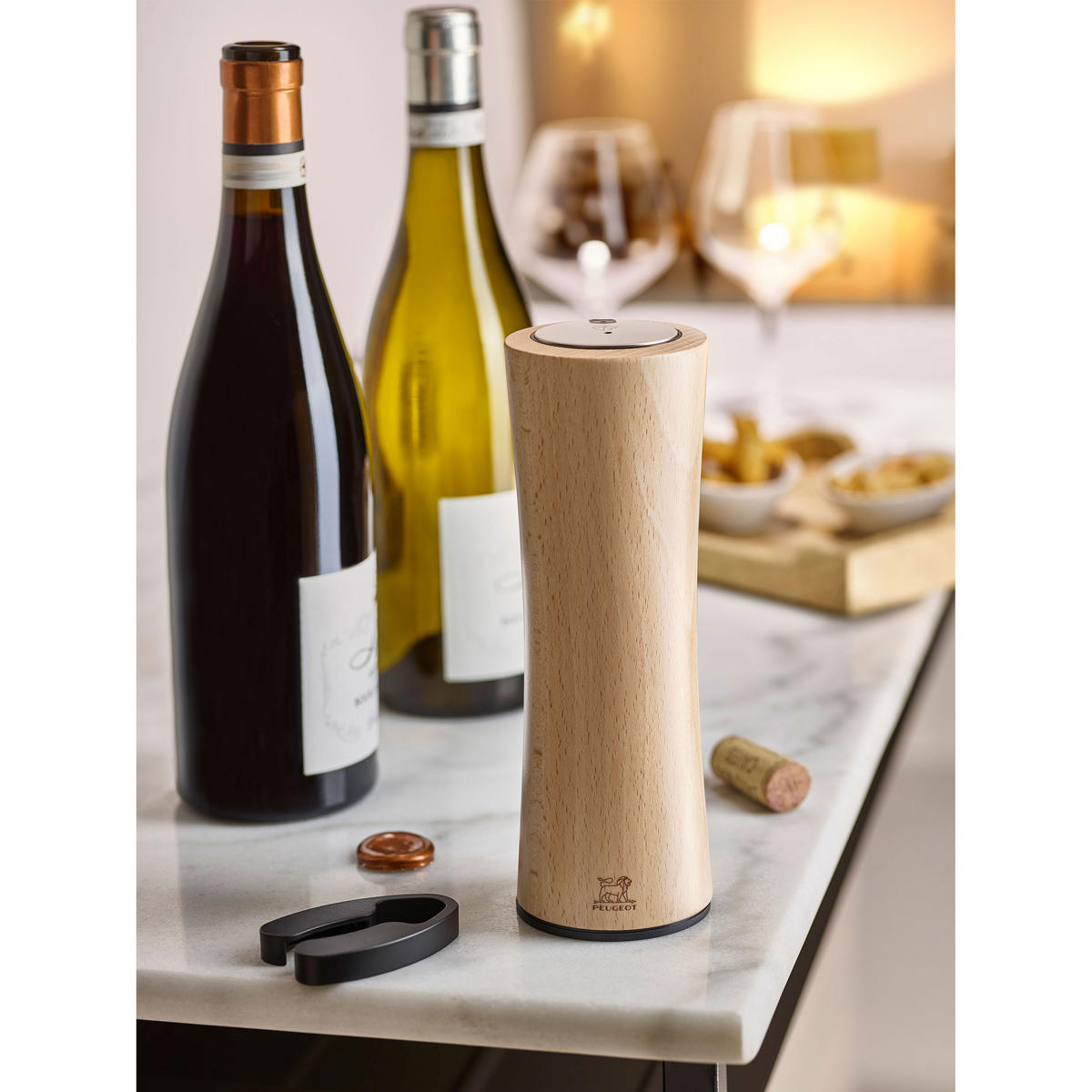 KORKENZIEHER Elektrisch Elis Reverse Buchenholz Natur - Braun, Holz (6.9cm) - PEUGEOT