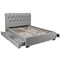 POLSTERBETT CHELSEA mit Schubladen/ Bett 160x200 - Hellgrau - Hellgrau, Holzwerkstoff (160/200cm) - Weber Industries